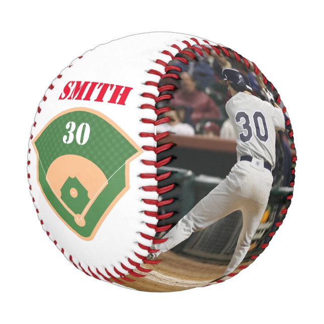 Custom Baseball - Add your image Name & Number (Angled)