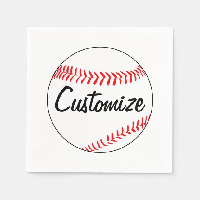 Custom Baseball Cocktail Napkins (Front)