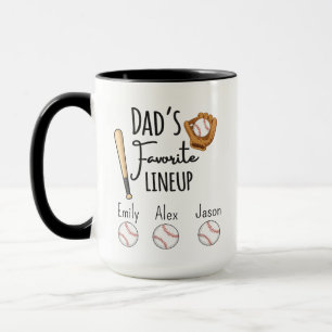 Custom Baseball Dad Mug, Personalized Baseball Dad Mug