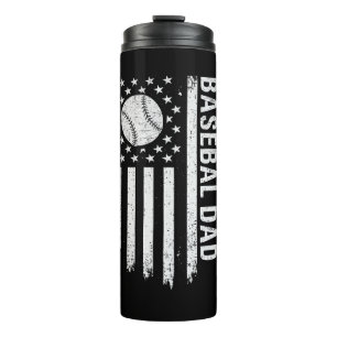 Custom Baseball Dad With Name Water Bottle/Basebal Thermal Tumbler