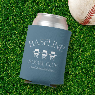 Custom Baseball Mom Baseline Social Club Can Cooler