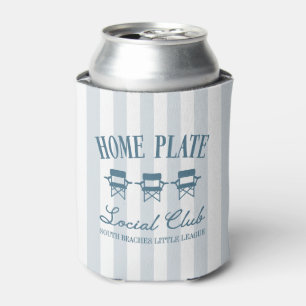 Custom Baseball Mom Home Plate Social Club Can Cooler
