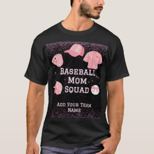 Custom Baseball Mom Squad, Team Number And Name T-Shirt