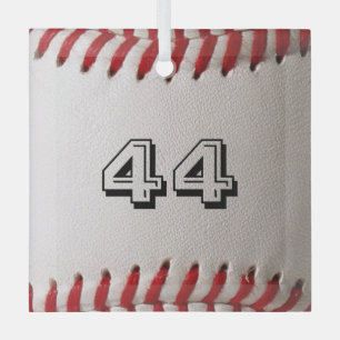 Custom Baseball Number Art – High-Def Sports Photo Glass Ornament