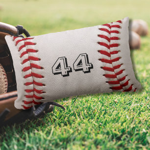 Custom Baseball Number Art – High-Def Sports Photo Lumbar Pillow