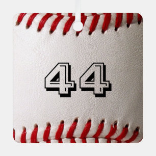 Custom Baseball Number Art – High-Def Sports Photo Metal Ornament