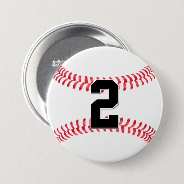 Custom Baseball Player Jersey Number / Text Sports 3 Inch Round Button (Front & Back)