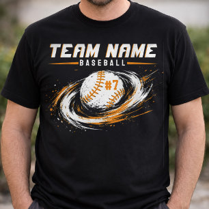 Custom Baseball Player Name and Number T-Shirt