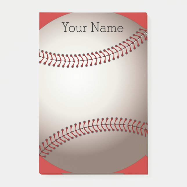 custom baseball post it note to personalize (Front)