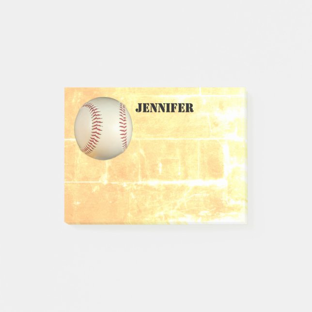 custom baseball post it note to personalize (Front)