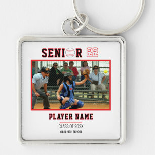 Custom Baseball Senior Night Photo Keychain