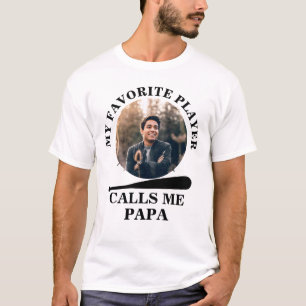 Custom baseball shape photo my favourite baseball T-Shirt