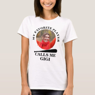 Custom baseball shape photo my favourite baseball  T-Shirt