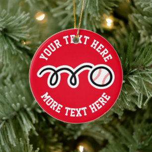 Custom baseball sports Christmas tree ornament