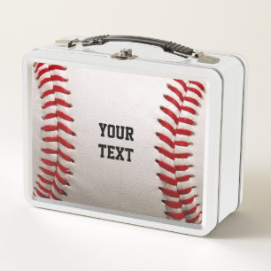 Custom Baseball Stitches & Leather Sports Graphic Metal Lunch Box
