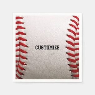 Custom Baseball Stitches & Leather Sports Graphic Napkin