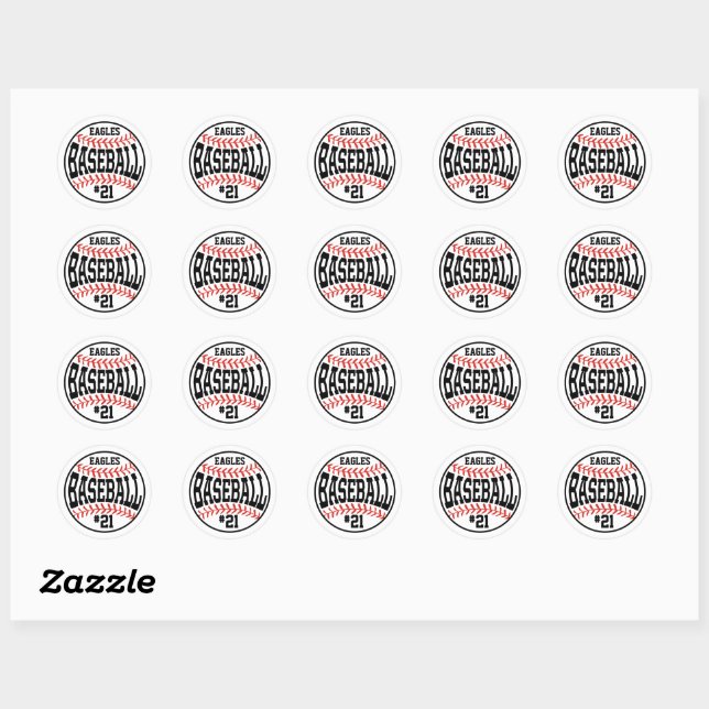 Custom Baseball Team Stickers Baseball Player (Sheet)