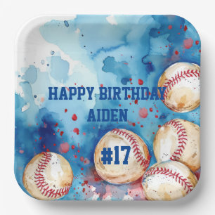 Custom Baseball Theme Party Paper Plate