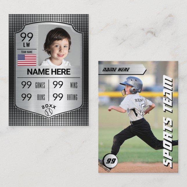 Custom Baseball Trading Card Baseball Shield Card  (Front/Back)