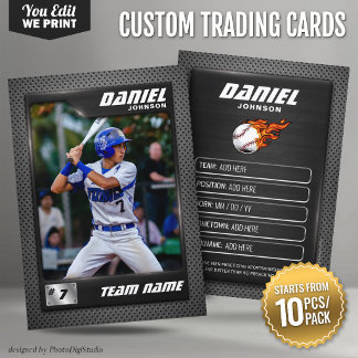 Custom Baseball Trading Card Graphite 10 pcs/pack 