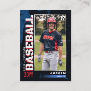 Custom Baseball Trading Card, Red Blue 10 pcs/pack Place Card