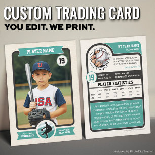 Custom Baseball Trading Card, Vintage Player Card