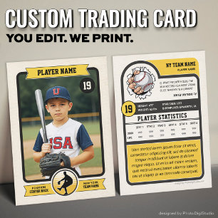Custom Baseball Trading Card, Vintage Player Card