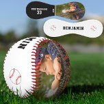 Custom Baseball with Name Number Photo Kids<br><div class="desc">Custom Baseball with Name Number Photo Kids Black and White. This custom baseball is a perfect gift for a baseball player, teammate, coach. Personalize it with your photo, team name, your name, your number and the year. Great keepsake to remember your favourite sport. To customize the ball click the customize...</div>