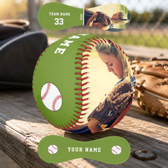 Custom Baseball with Team Name Number Photo (Creator Uploaded)