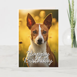 Custom Basenji Birthday Card
