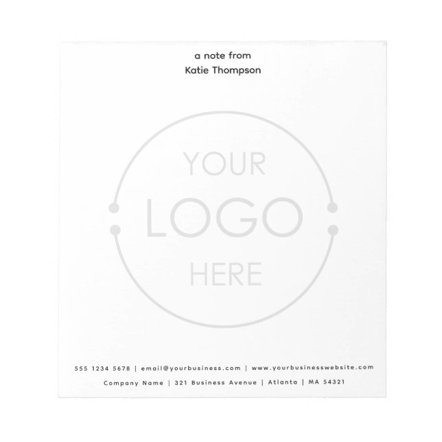 Custom Basic Business Logo Background & Name Notepad (Front)