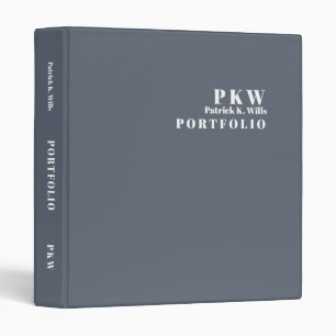 Custom Basic Simple Bluish Grey Portfolio Binder