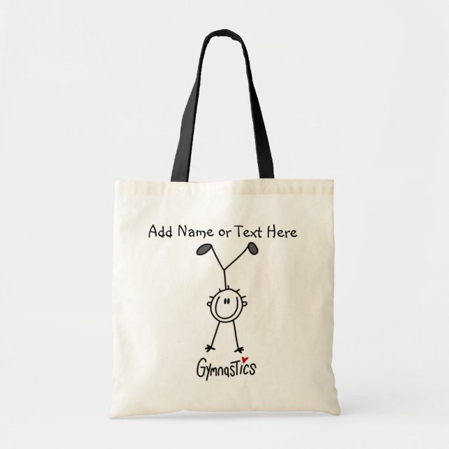 Custom Basic Stick Figure Gymnast Tote  Bag (Front)