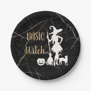 Custom BASIC WITCH w Cat Funny Cool Aesthetic Cute Paper Plate