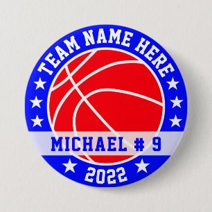 Custom Basketball 3 Inch Round Button