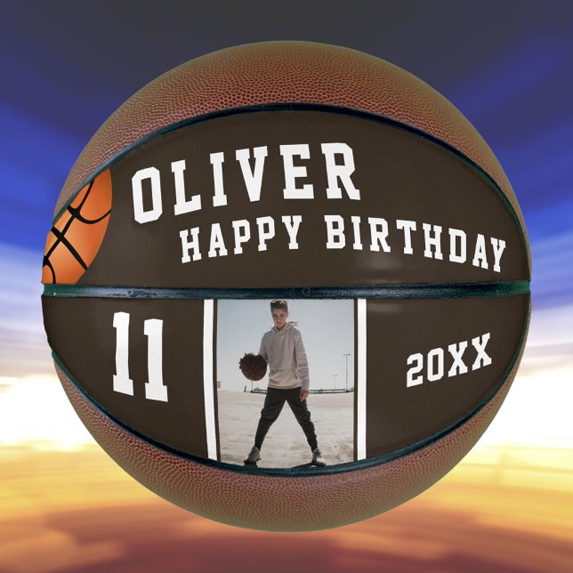 Custom Basketball Ball Happy Birthday with Photo (Creator Uploaded)