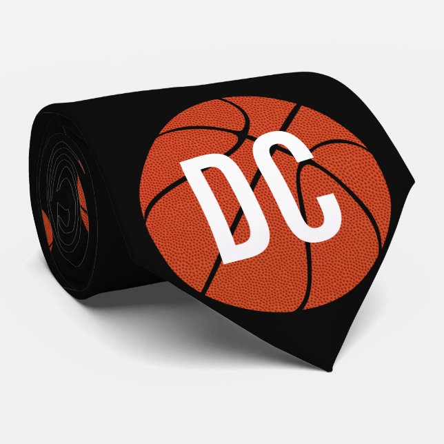Custom Basketball Coach School Letters or Number Tie (Rolled)