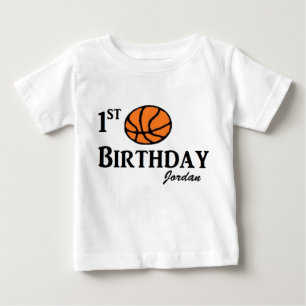 Custom Basketball First birthday shirt 1 year