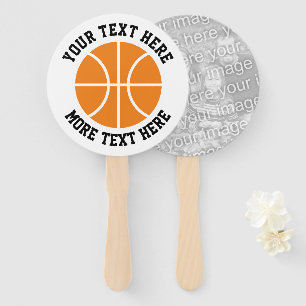 Custom basketball graduation party photo hand fan