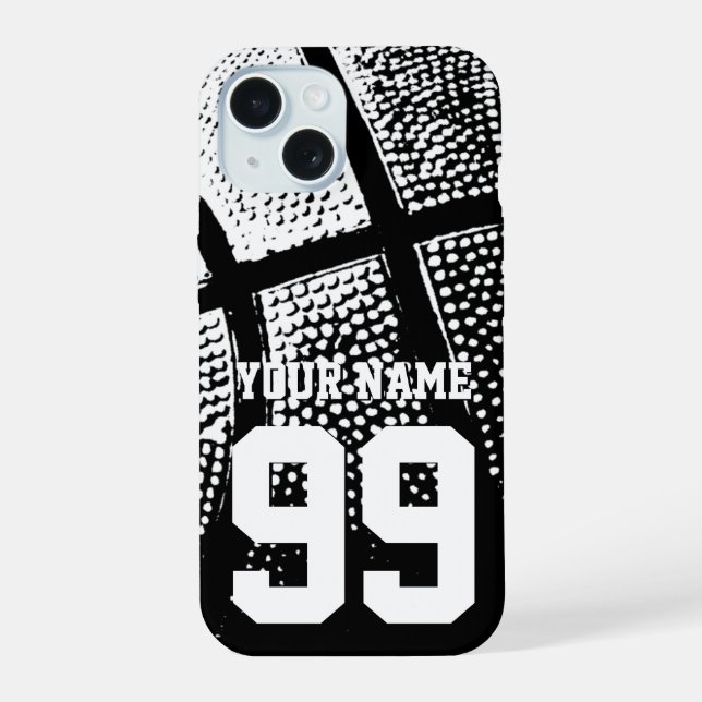 Custom basketball jersey number budget price iPhone 15 case (Back)