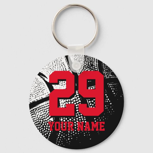 Custom basketball jersey number keychains for fans (Front)