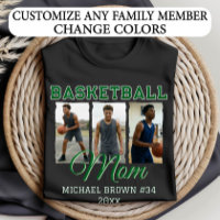 Custom Basketball Mom 3 Photo Collage Name Number