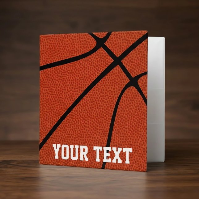 Custom Basketball Playbook Three Ring Binder (Personalized basketball binder with custom team name, player name or text.)