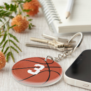 Custom Basketball Player Jersey Number or Initials Keychain