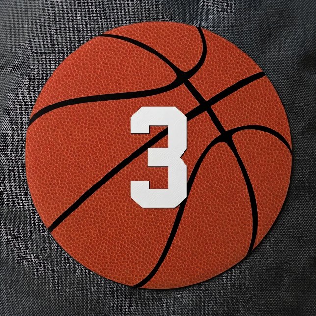 Custom Basketball Player Jersey Number or Letters 3 Inch Round Button (Make your own basketball button with custom basketball player number, initials or school letters.)