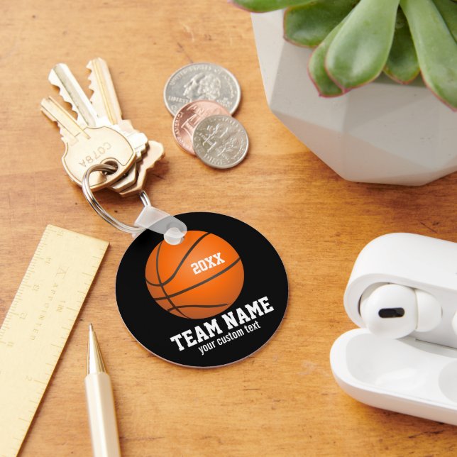 Custom Basketball Player & Team Name Jersey # Year Keychain (Desk)