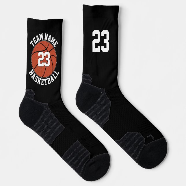 Custom Basketball Player Team Name & Number Sports Socks (Right)