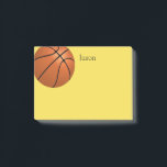 custom basketball post it note to personalize<br><div class="desc">custom basketball design post it note to personalize in yellow</div>
