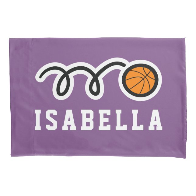 Custom basketball print pillowcases for kid's room (Front)