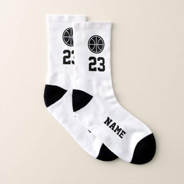 Custom basketball sport socks with jersey number (Pair)
